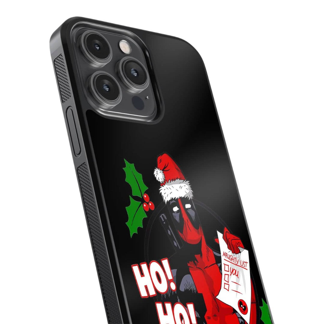 Deadpool Santa Glass iPhone Case for iPhone 14 Pro Max | Macmerise