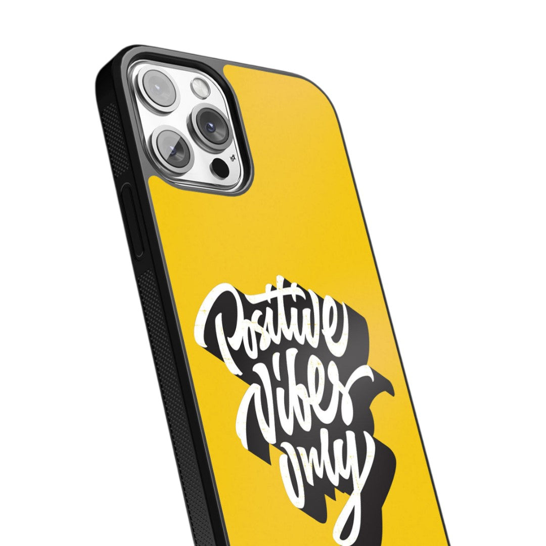 Positive Vibes Only Glass iPhone Case for iPhone 13 Pro Max | Macmerise
