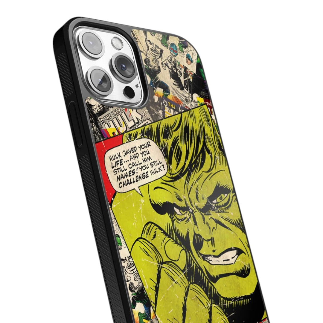 Comic Hulk Glass iPhone Case for iPhone 13 Pro | Macmerise