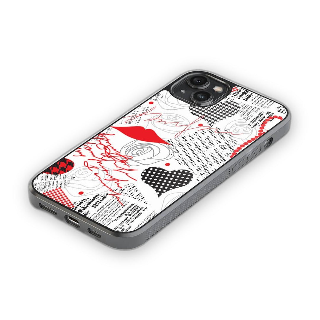 White Love Glass iPhone Case for iPhone 14 Plus | Macmerise