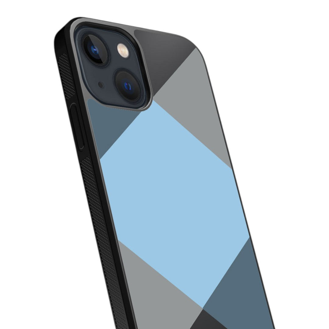 Criss Cross Blue Glass iPhone Case for iPhone 13 Mini | Macmerise