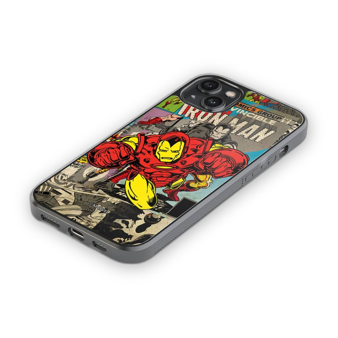 Comic Iron Man Glass iPhone Case for iPhone 14 Plus | Macmerise