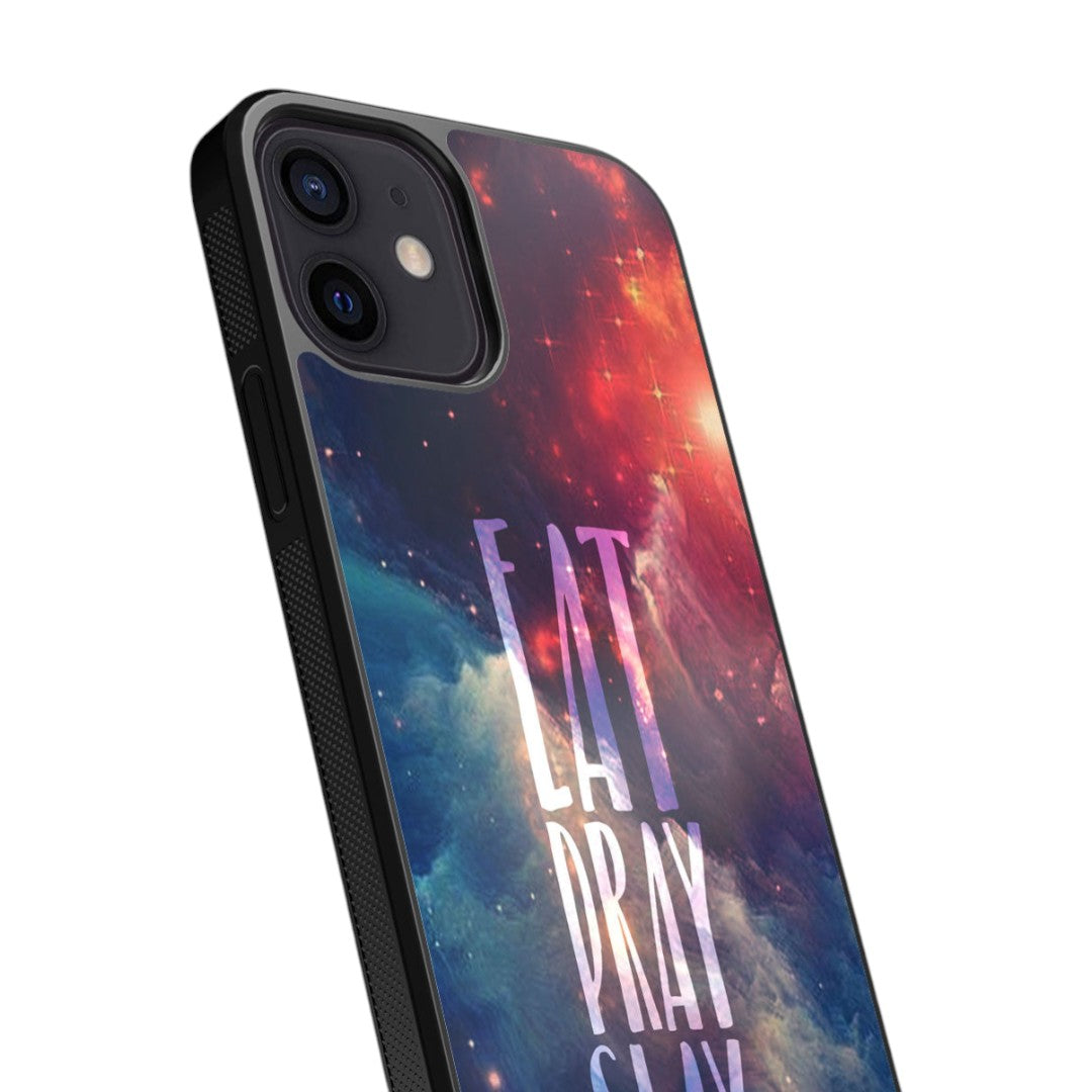 Eat Pray Slay Glass iPhone Case for iPhone 12 | Macmerise