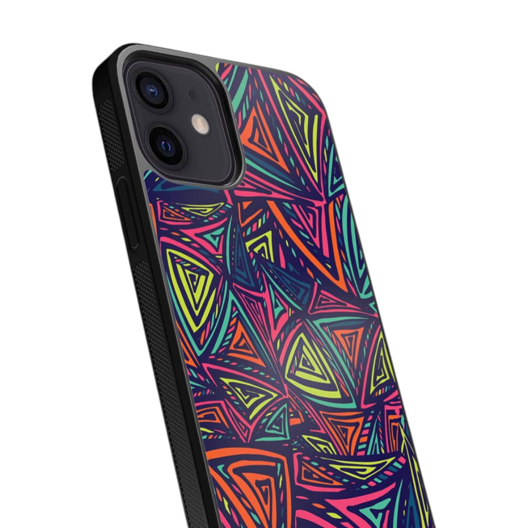 Neon Angles Glass iPhone Case for iPhone 12 | Macmerise