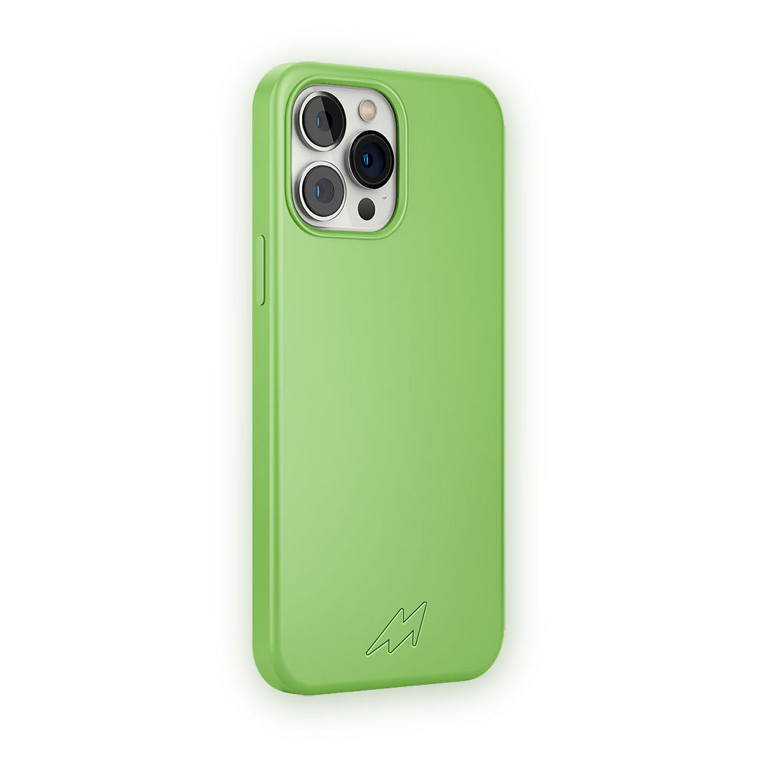 Basics iPhone 13 Pro Max Silicone Case Leaf Green - side view | Macmerise