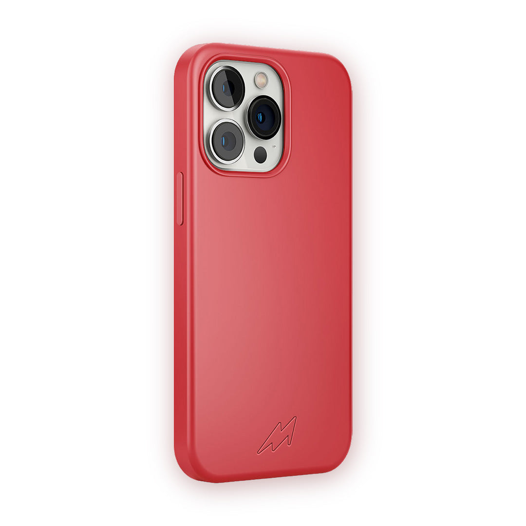 Basics iPhone 13 Pro Silicone Case Red - side view | Macmerise