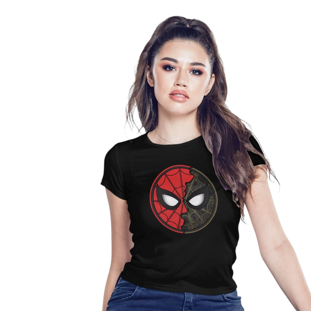 Marvel Two Face Spidey Black T-Shirt - detail 2 view | Macmerise