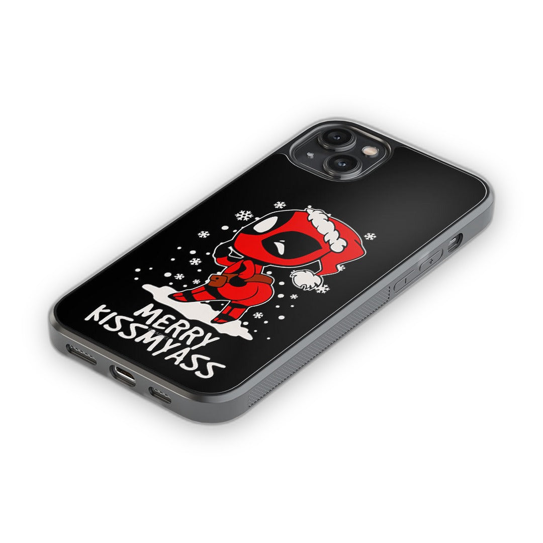 Merry Deadpool Glass iPhone Case for iPhone 14 Plus | Macmerise