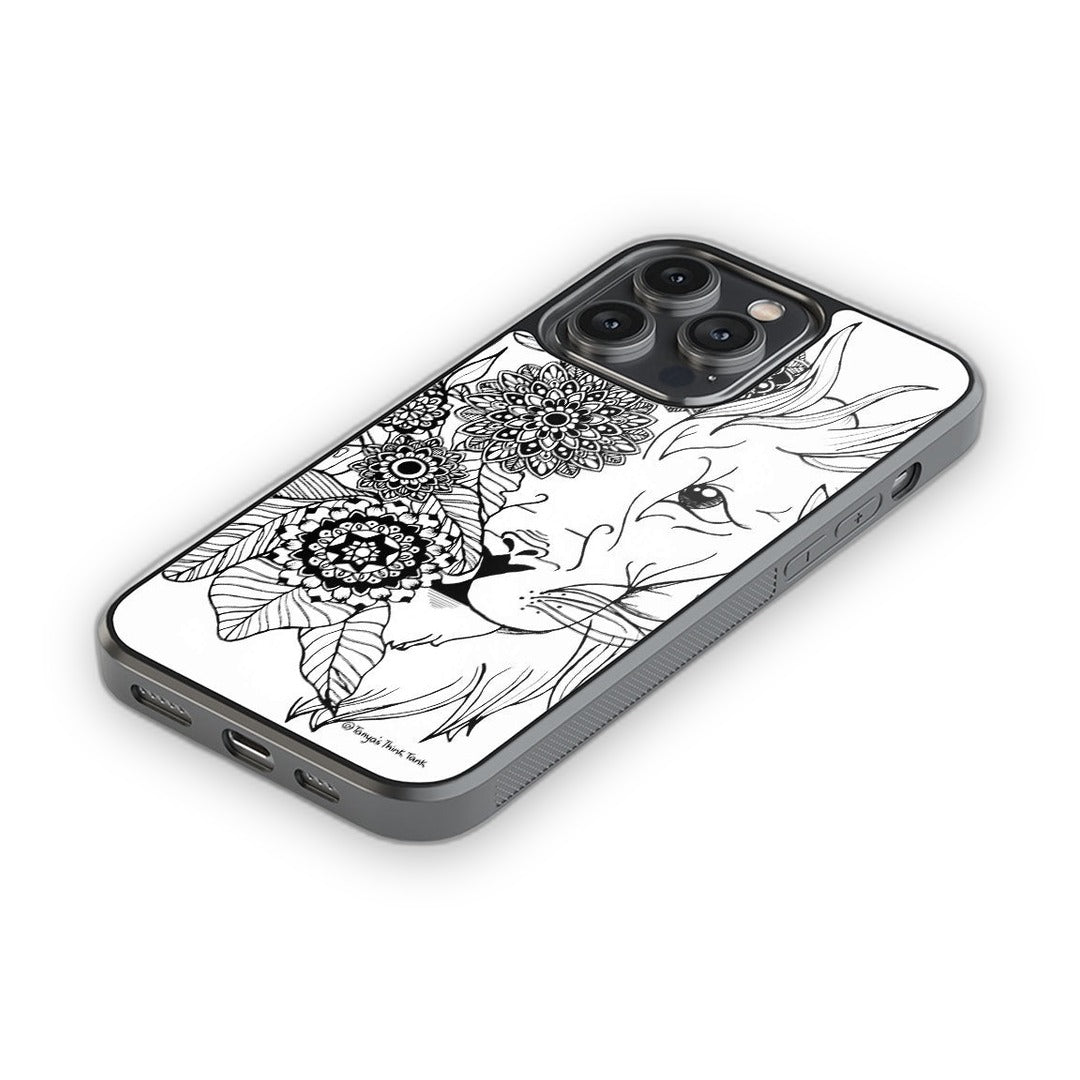 Lion Black Glass iPhone Case for iPhone 14 Pro Max | Macmerise