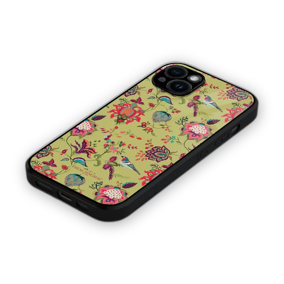 Payal Singhal Chidiya Olive Glass iPhone Case for iPhone 14 Plus | Macmerise