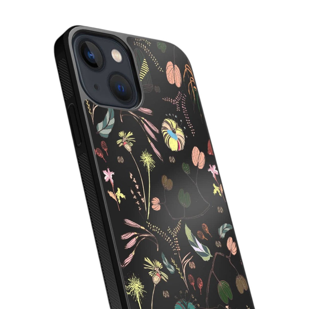 Payal Singhal Gunmetal Black Glass iPhone Case for iPhone 13 | Macmerise