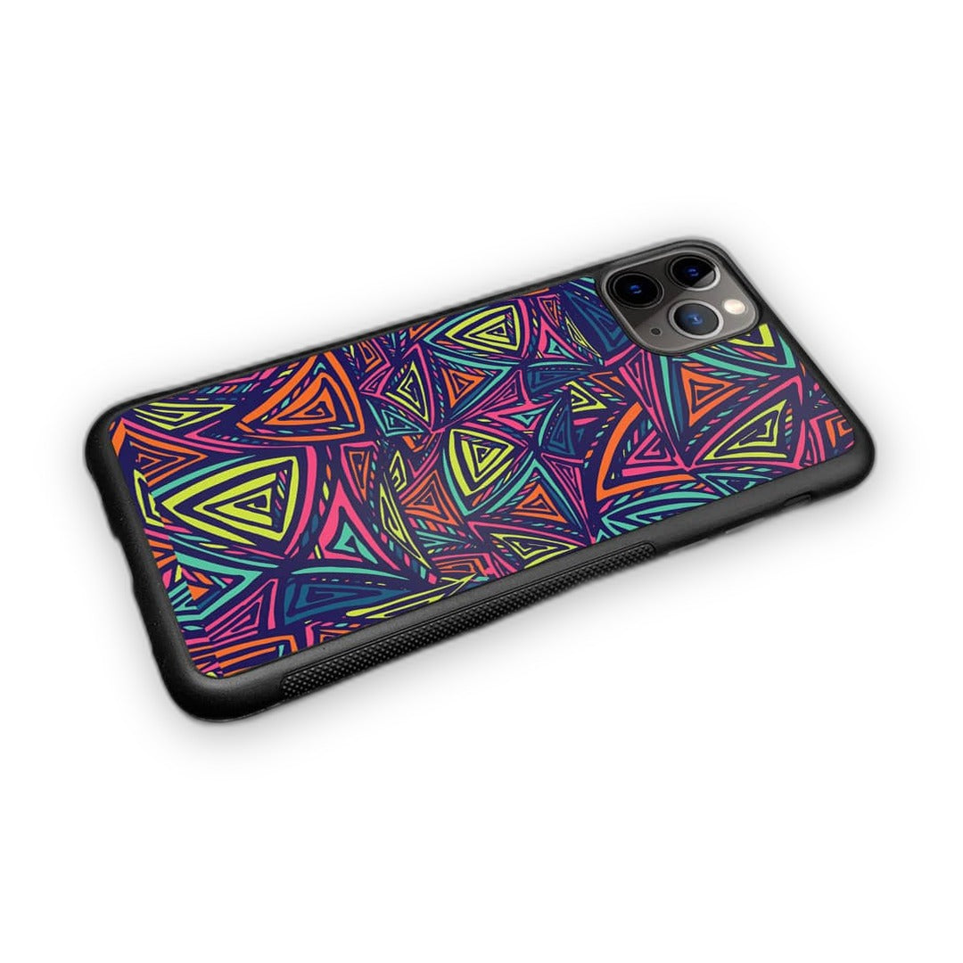 Neon Angles Glass iPhone Case for iPhone 11 Pro Max | Macmerise