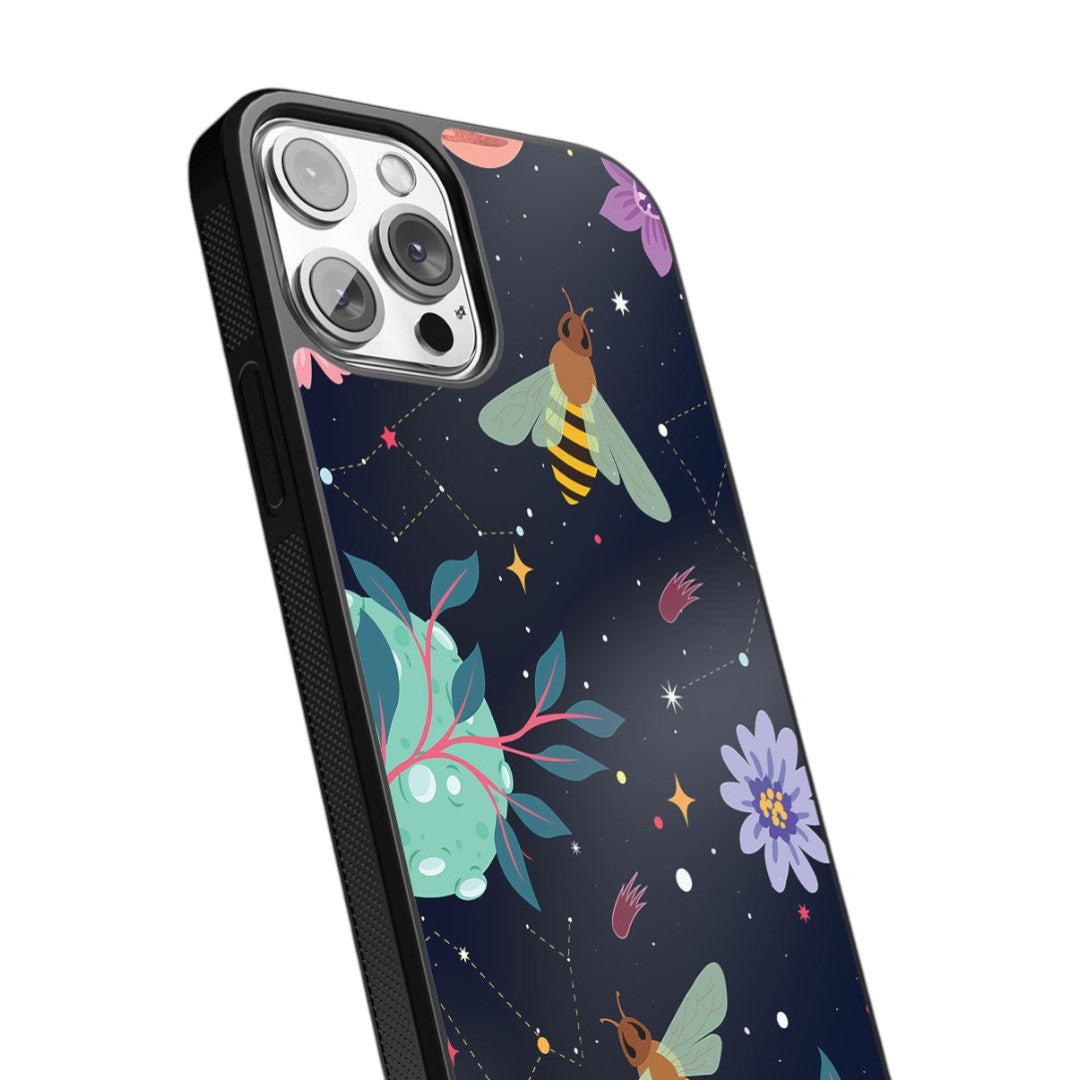 Space Bees Glass iPhone Case for iPhone 12 Pro | Macmerise