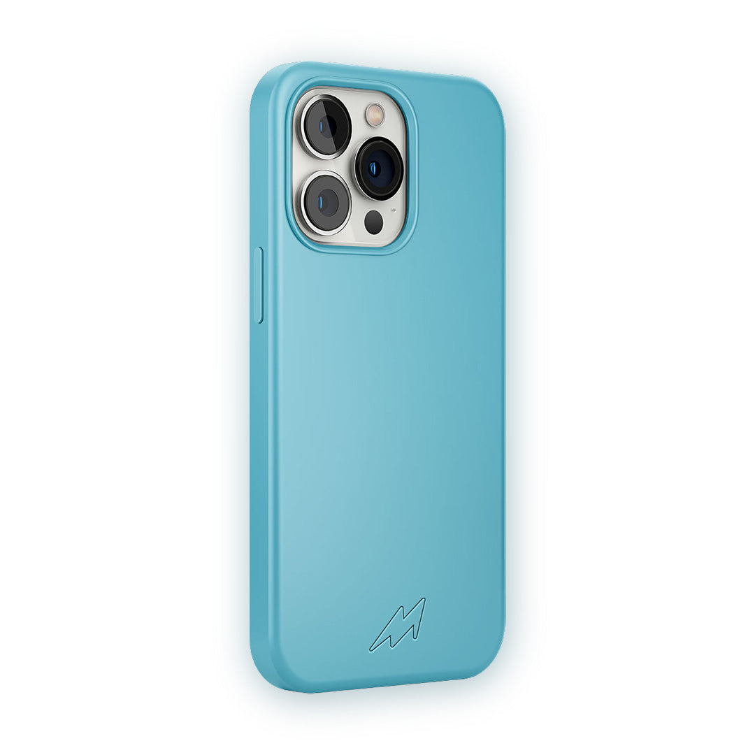 Basics iPhone 13 Pro Silicone Case Sky Blue - side view | Macmerise