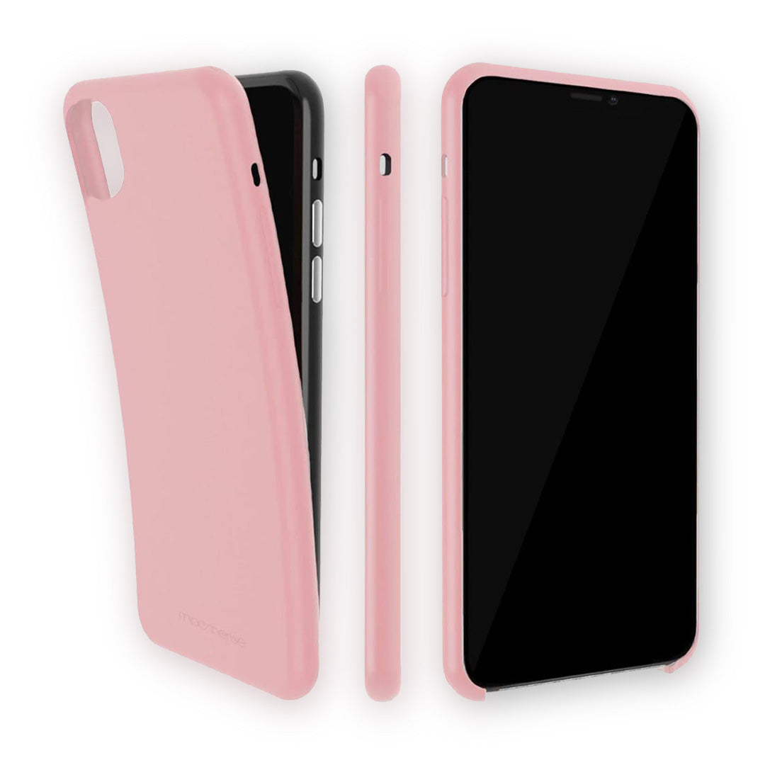 Basics Glass iPhone Case for iPhone X Silicone Baby Pink | Macmerise