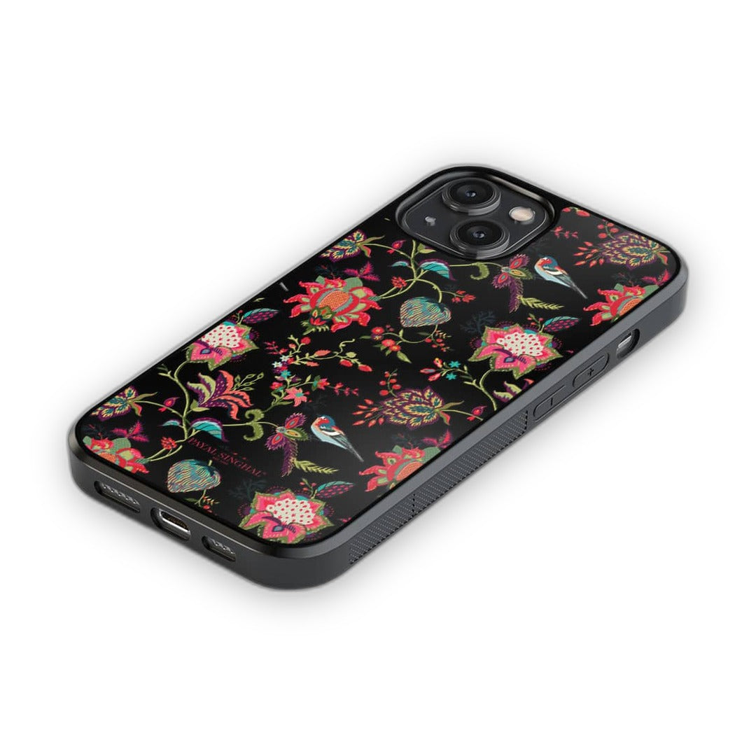 Payal Singhal Chidiya Black Glass iPhone Case for iPhone 14 | Macmerise