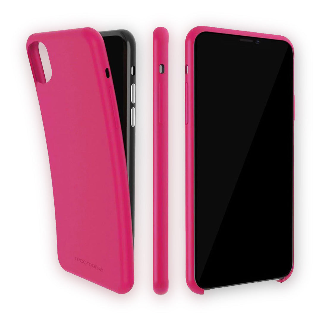 Basics iPhone XR Silicone Case Fuschia Pink - side view | Macmerise