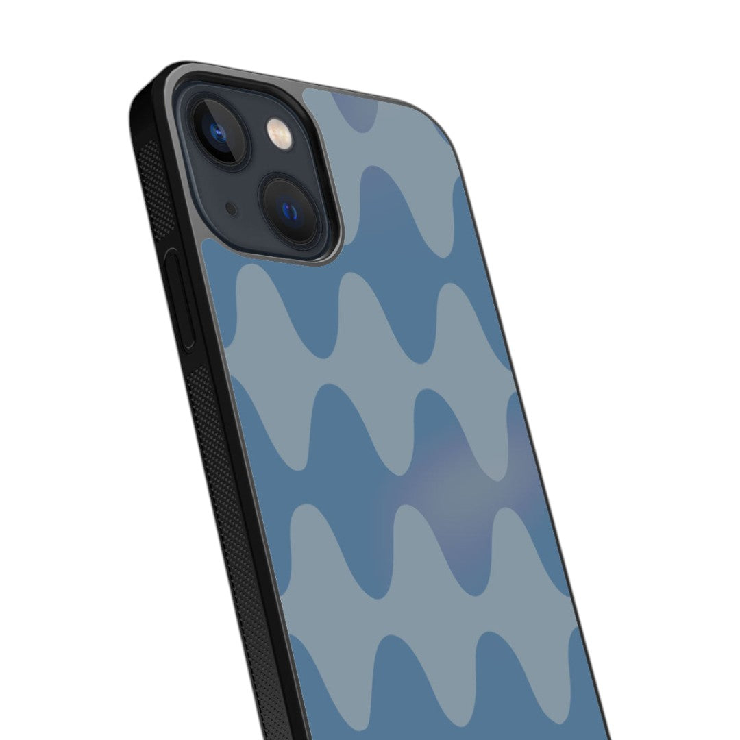 Wavy Wonder Blue Glass iPhone Case for iPhone 13 | Macmerise