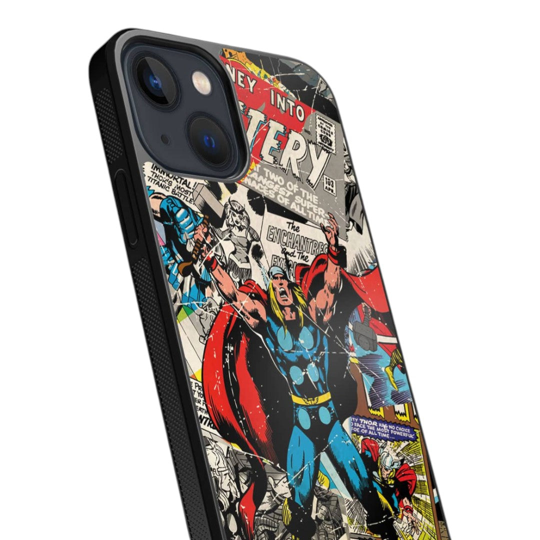 Comic Thor Glass iPhone Case for iPhone 13 Mini | Macmerise