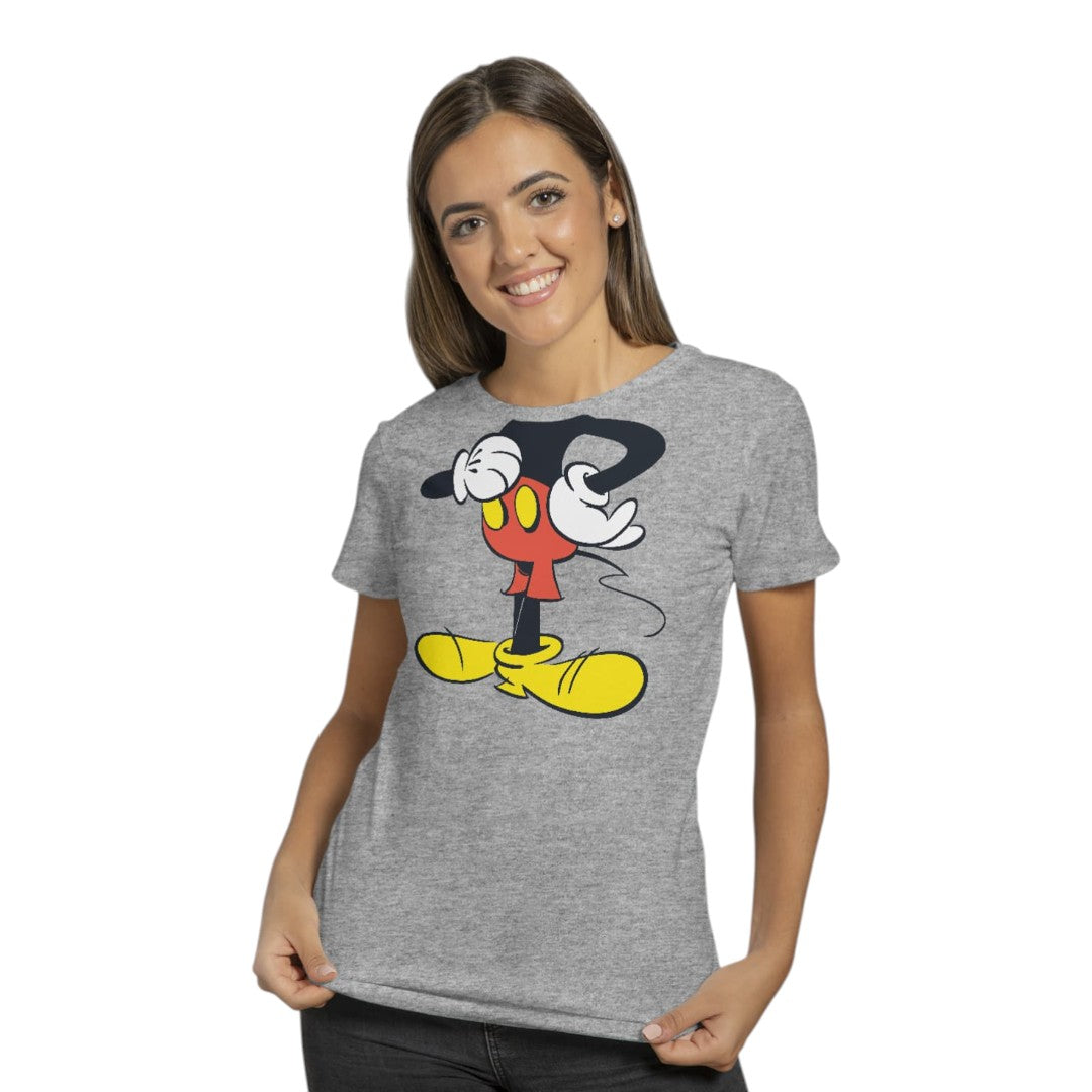 Disney Mickey Body Grey Melange T-Shirt - detail 2 view | Macmerise
