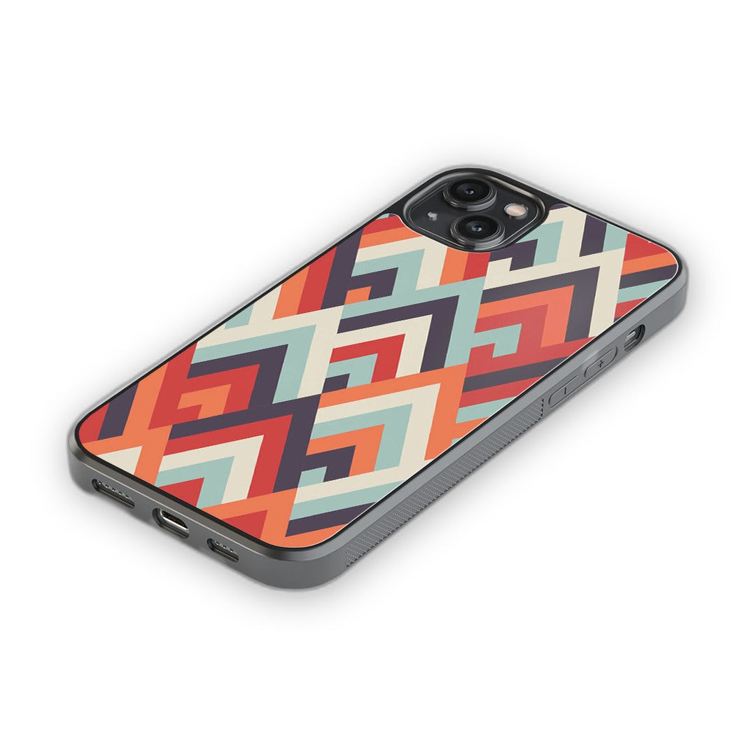 Symmetric Chevron Glass iPhone Case for iPhone 14 Plus | Macmerise