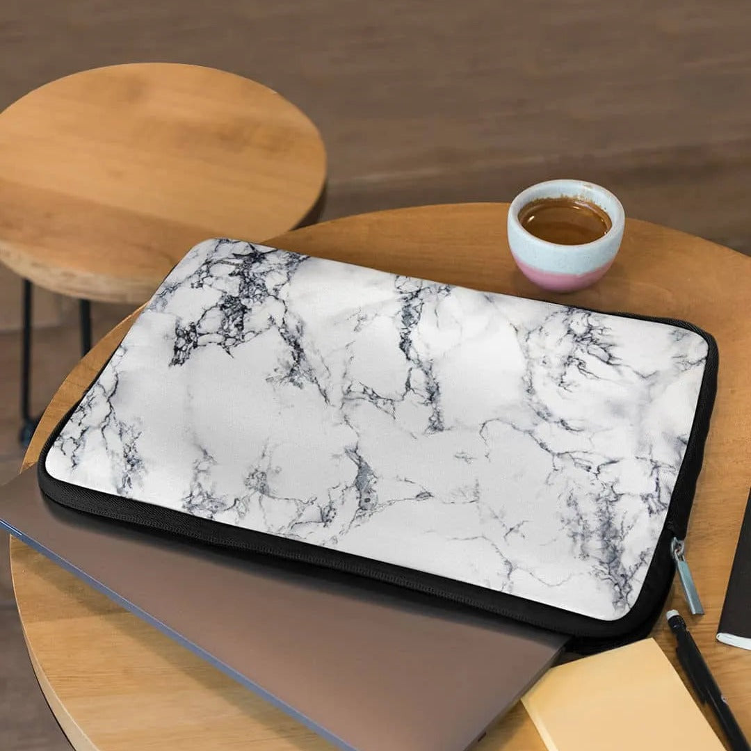 Marble White Luna Laptop Sleeve 15 Inches | Macmerise
