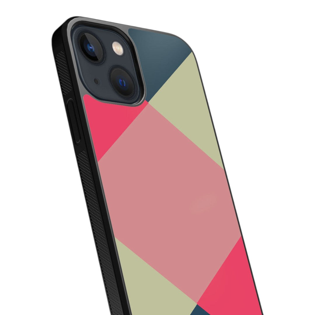 Criss Cross iPhone 13 Cover Teal - back view | Macmerise