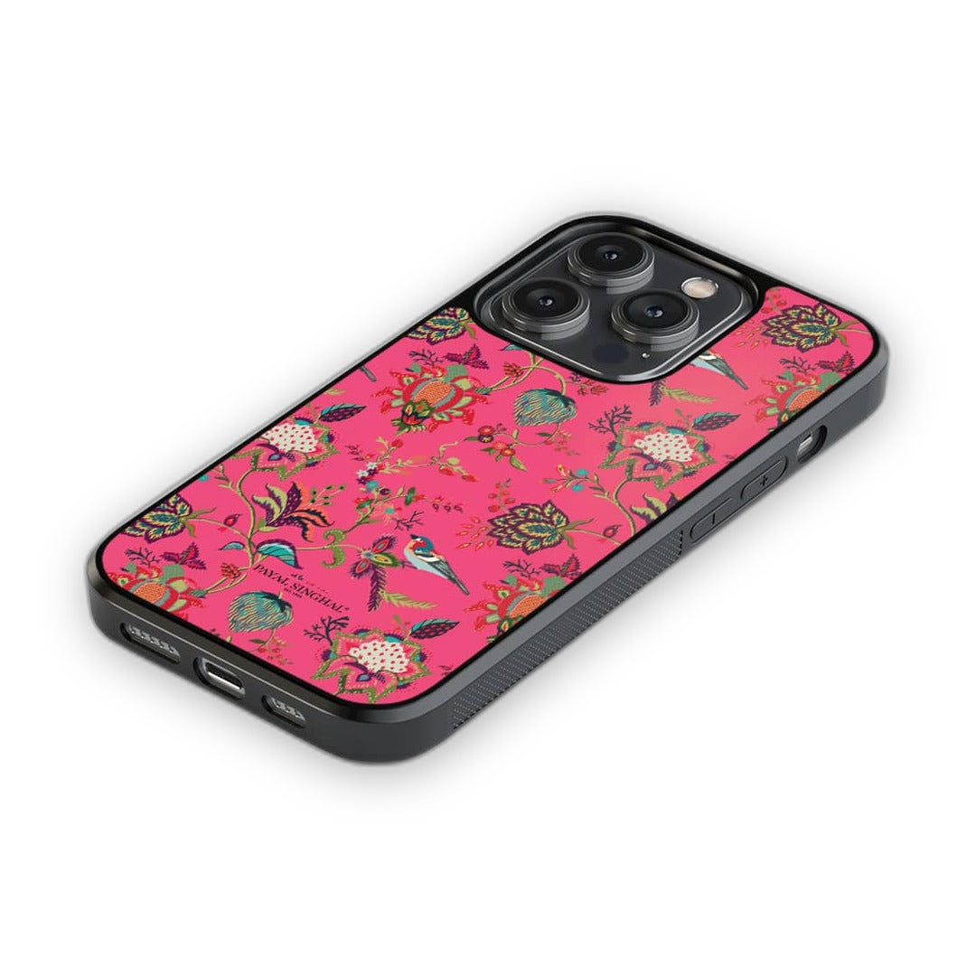 Payal Singhal Chidiya Pink Glass iPhone Case for iPhone 14 Pro | Macmerise