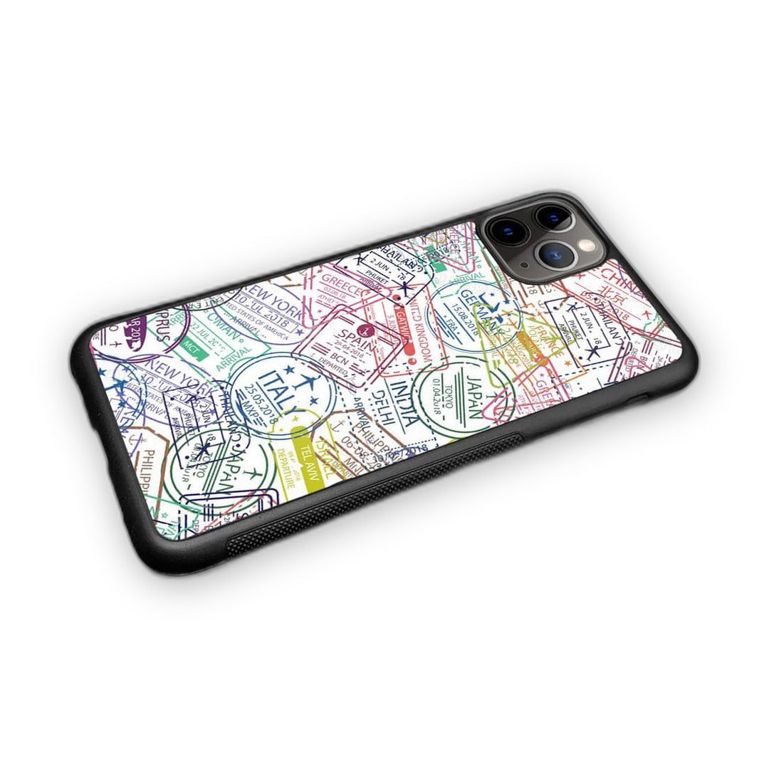 Immigration Stamps White Glass iPhone Case for iPhone 11 Pro | Macmerise