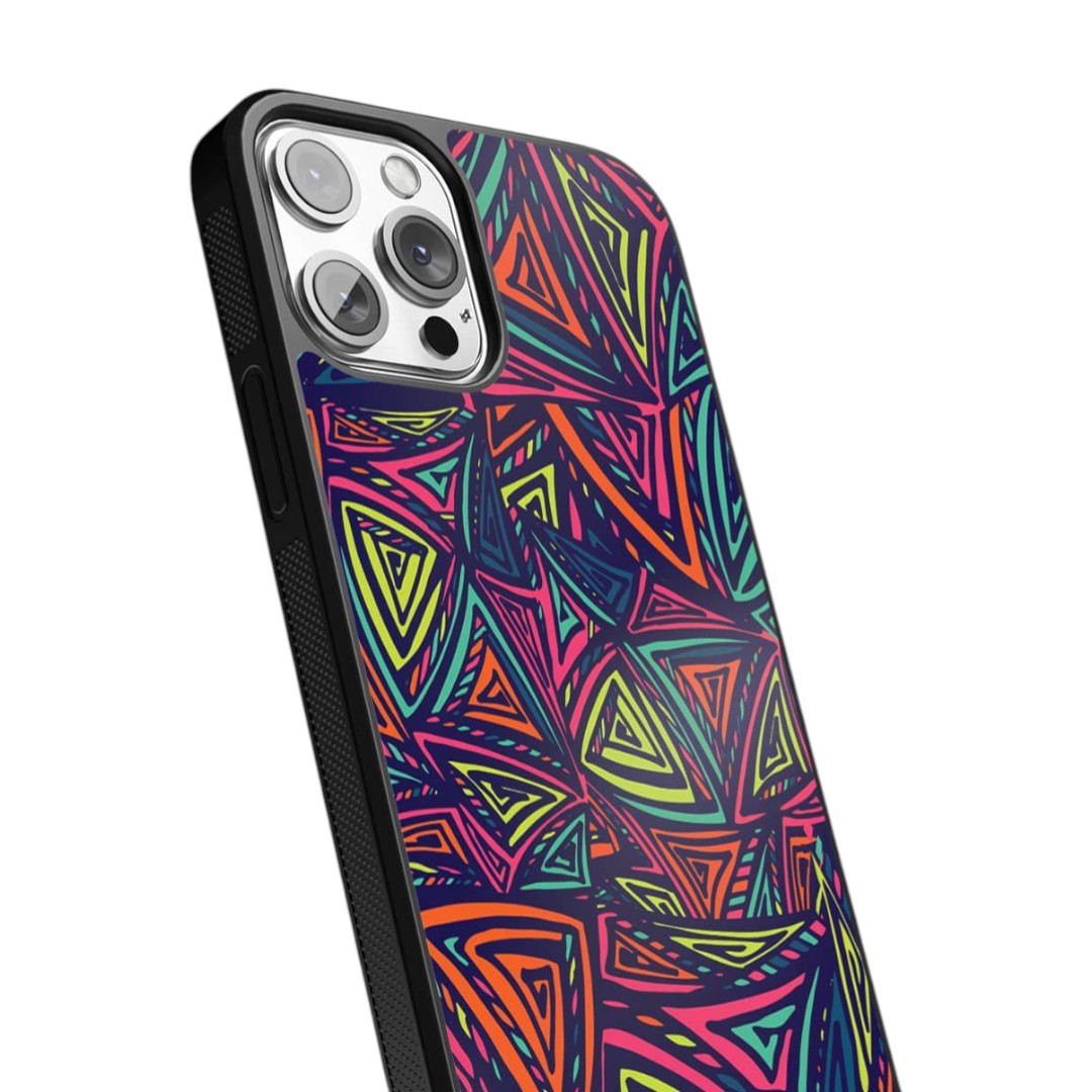 Neon Angles Glass iPhone Case for iPhone 12 Pro | Macmerise