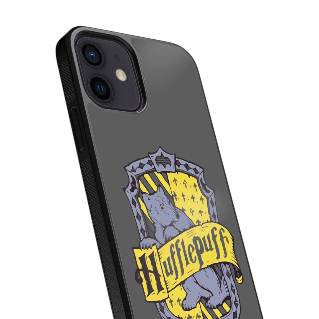 Crest Hufflepuff Glass iPhone Case for iPhone 12 | Macmerise