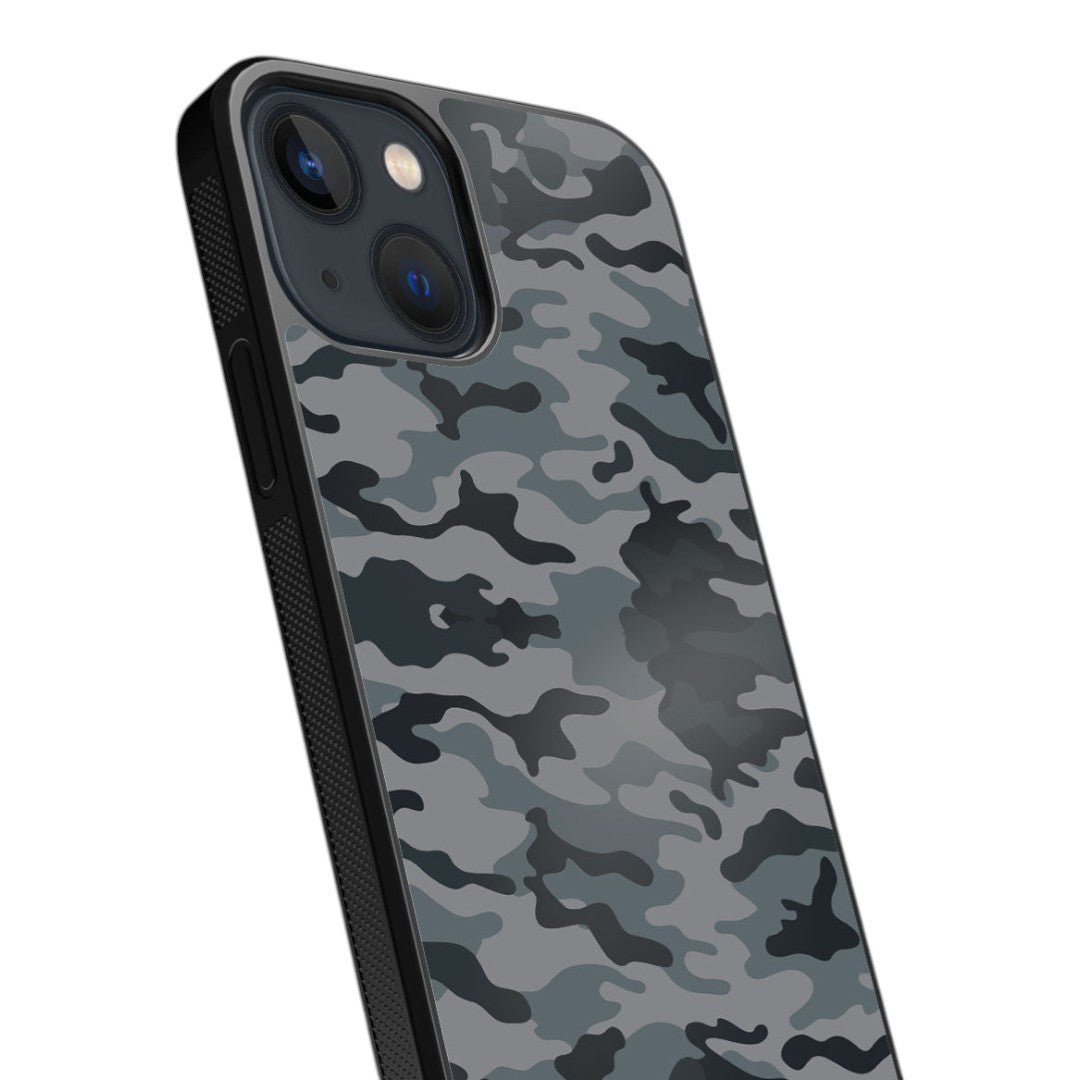 Camo iPhone 13 Mini Cover Gun Metal - back view | Macmerise