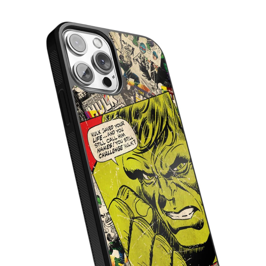 Comic Hulk Glass iPhone Case for iPhone 12 Pro | Macmerise