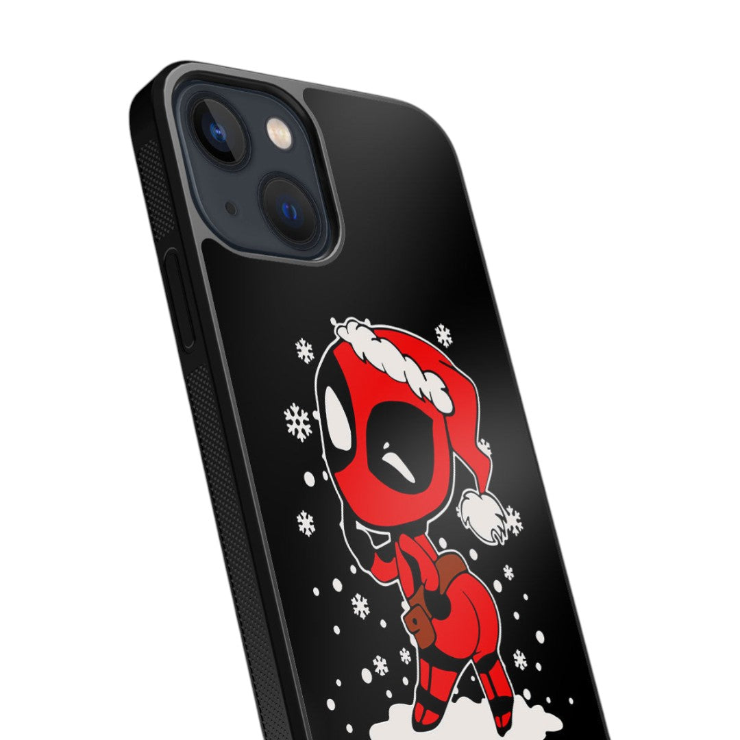 Merry Deadpool Glass iPhone Case for iPhone 13 Mini | Macmerise