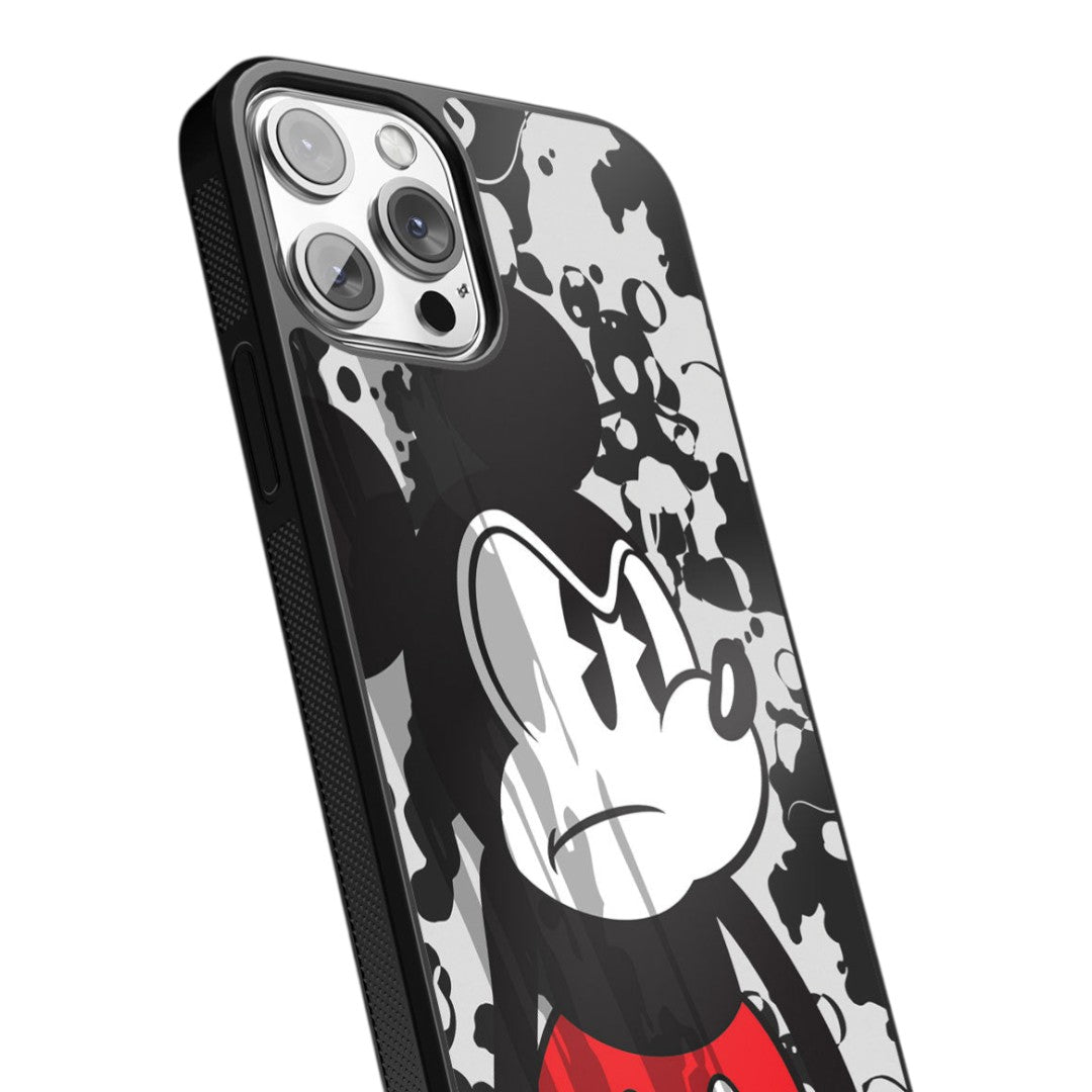 Grumpy Mickey Glass iPhone Case for iPhone 13 Pro Max | Macmerise