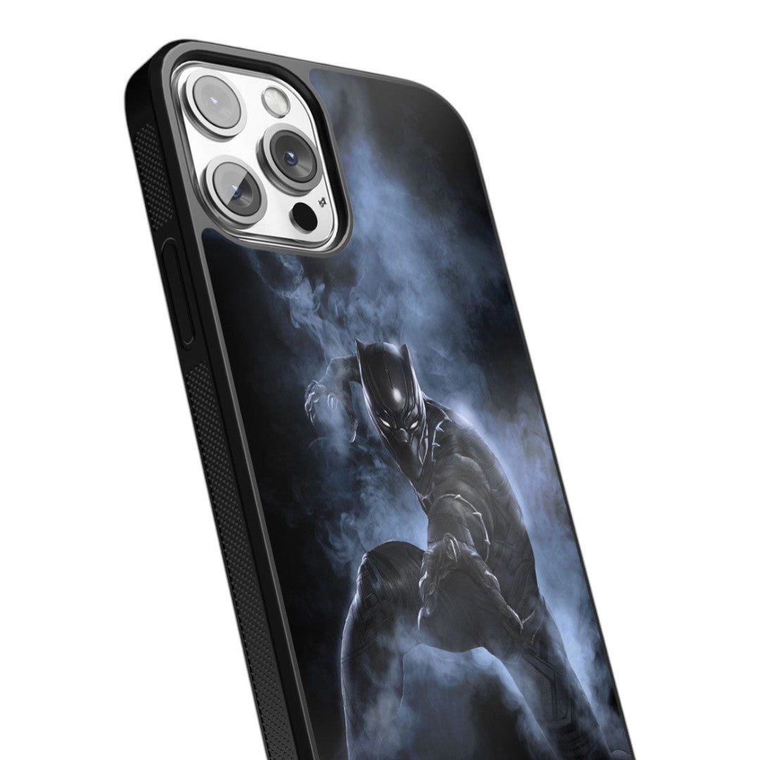 Black Panther Attack Glass iPhone Case for iPhone 13 Pro | Macmerise