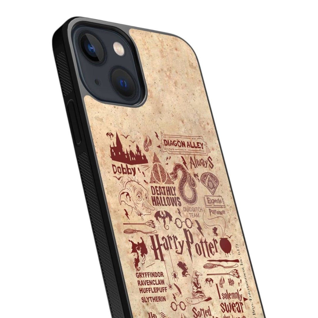 Harry Potter Infographic iPhone 13 Mini Cover Red - back view | Macmerise