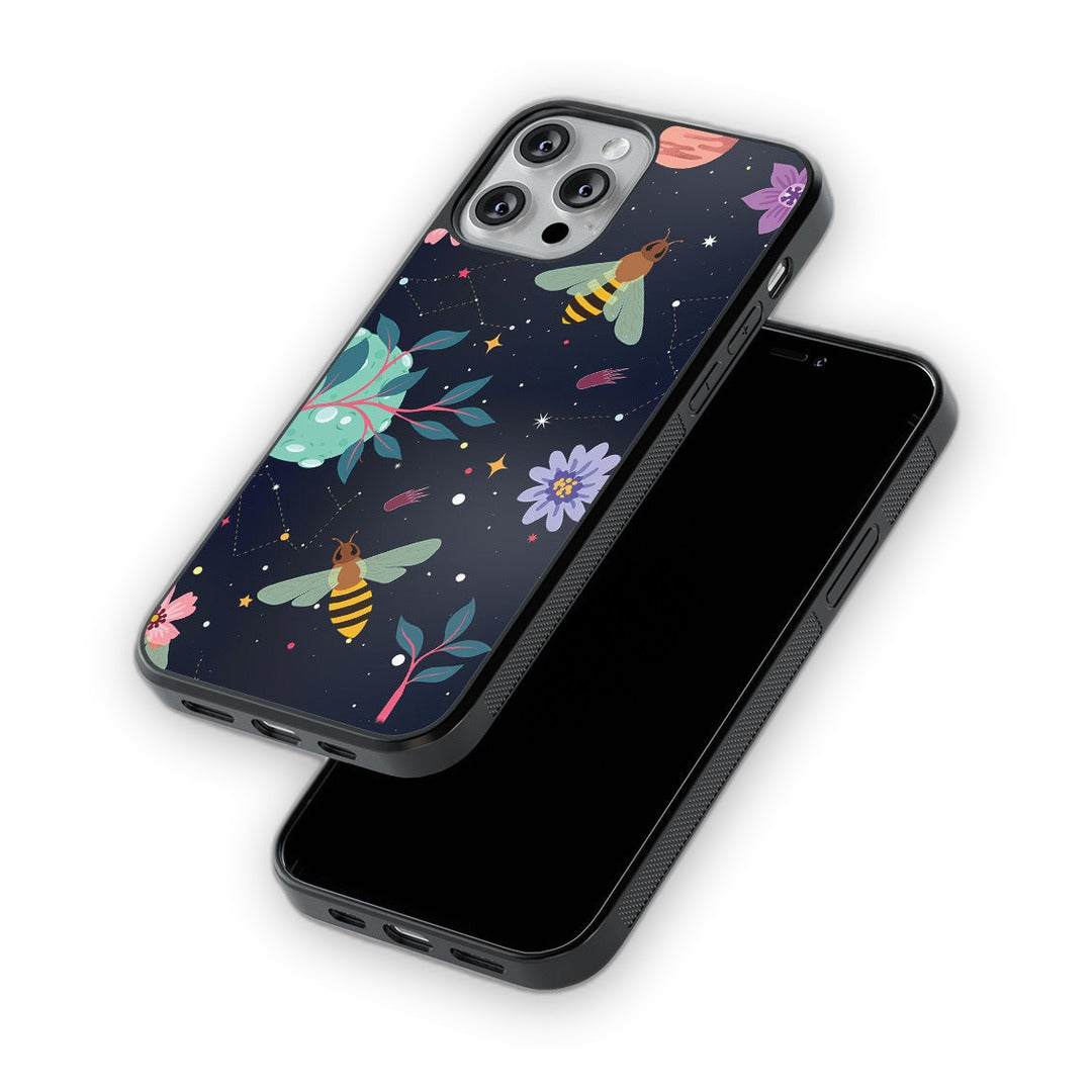 Space Bees Glass iPhone Case for iPhone 12 Pro | Macmerise