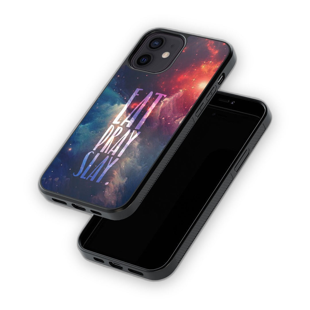 Eat Pray Slay Glass iPhone Case for iPhone 12 | Macmerise