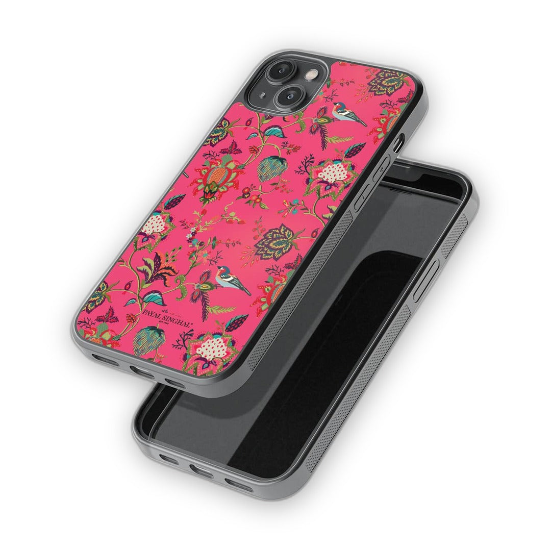 Payal Singhal Chidiya Pink Glass iPhone Case for iPhone 14 Plus | Macmerise