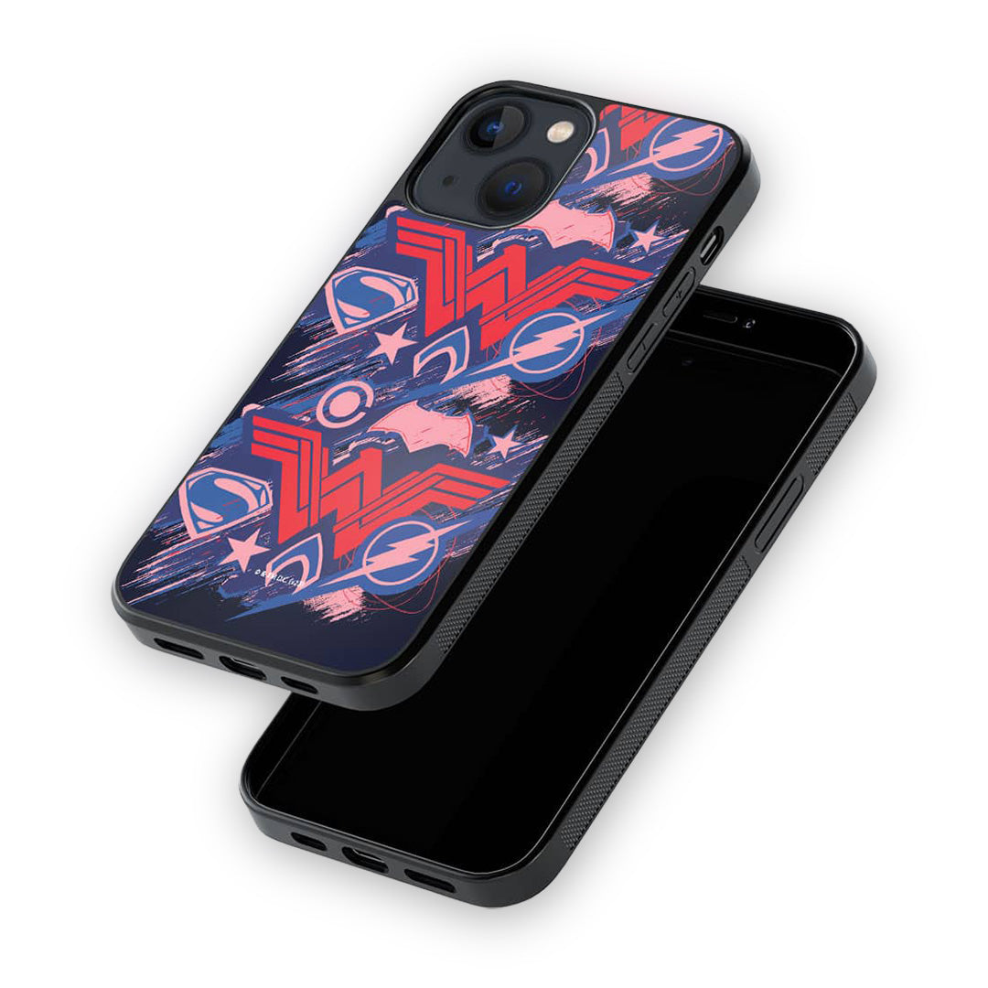 Jl Scribbled Logos Glass iPhone Case for iPhone 13 Mini | Macmerise
