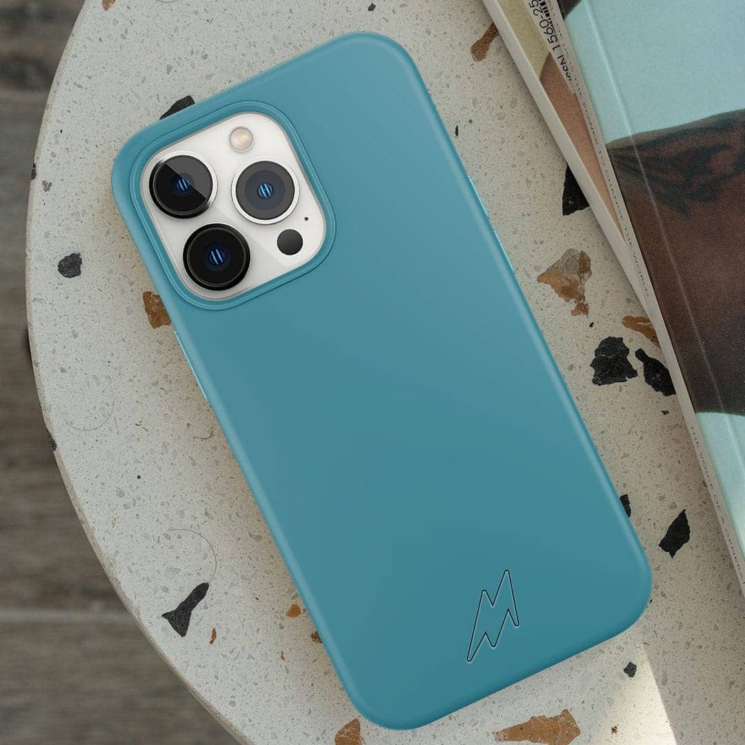 Basics iPhone 13 Pro Silicone Case Sky Blue - angle view | Macmerise