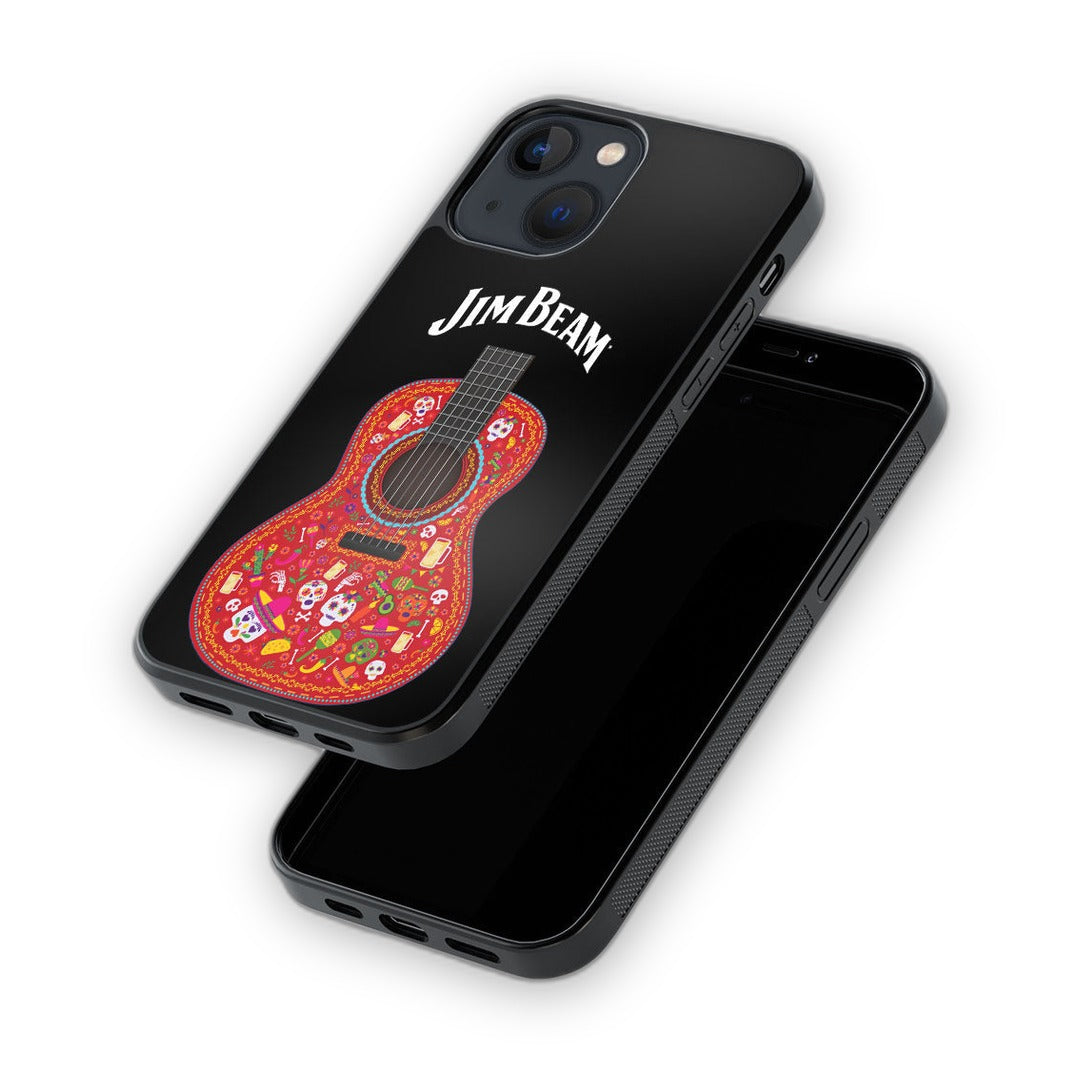 Jim Beam Guitar Black Glass iPhone Case for iPhone 13 Mini | Macmerise