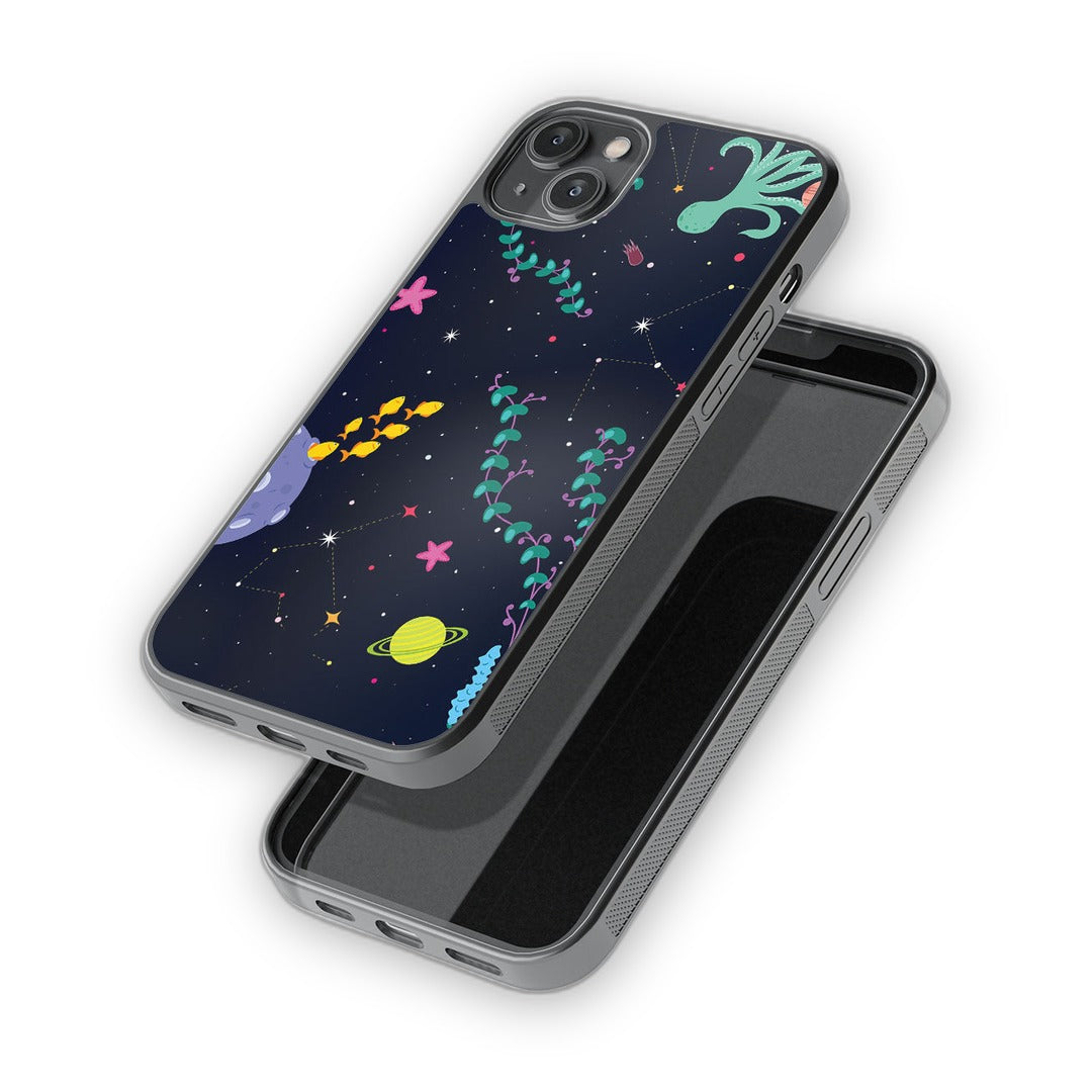 Space Aquarium Glass iPhone Case for iPhone 14 Plus | Macmerise