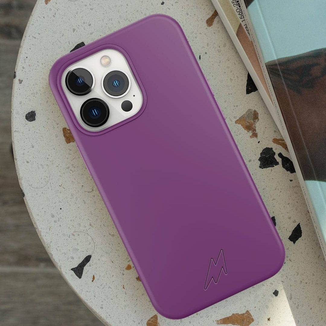 Basics iPhone 13 Pro Silicone Case Purple - angle view | Macmerise