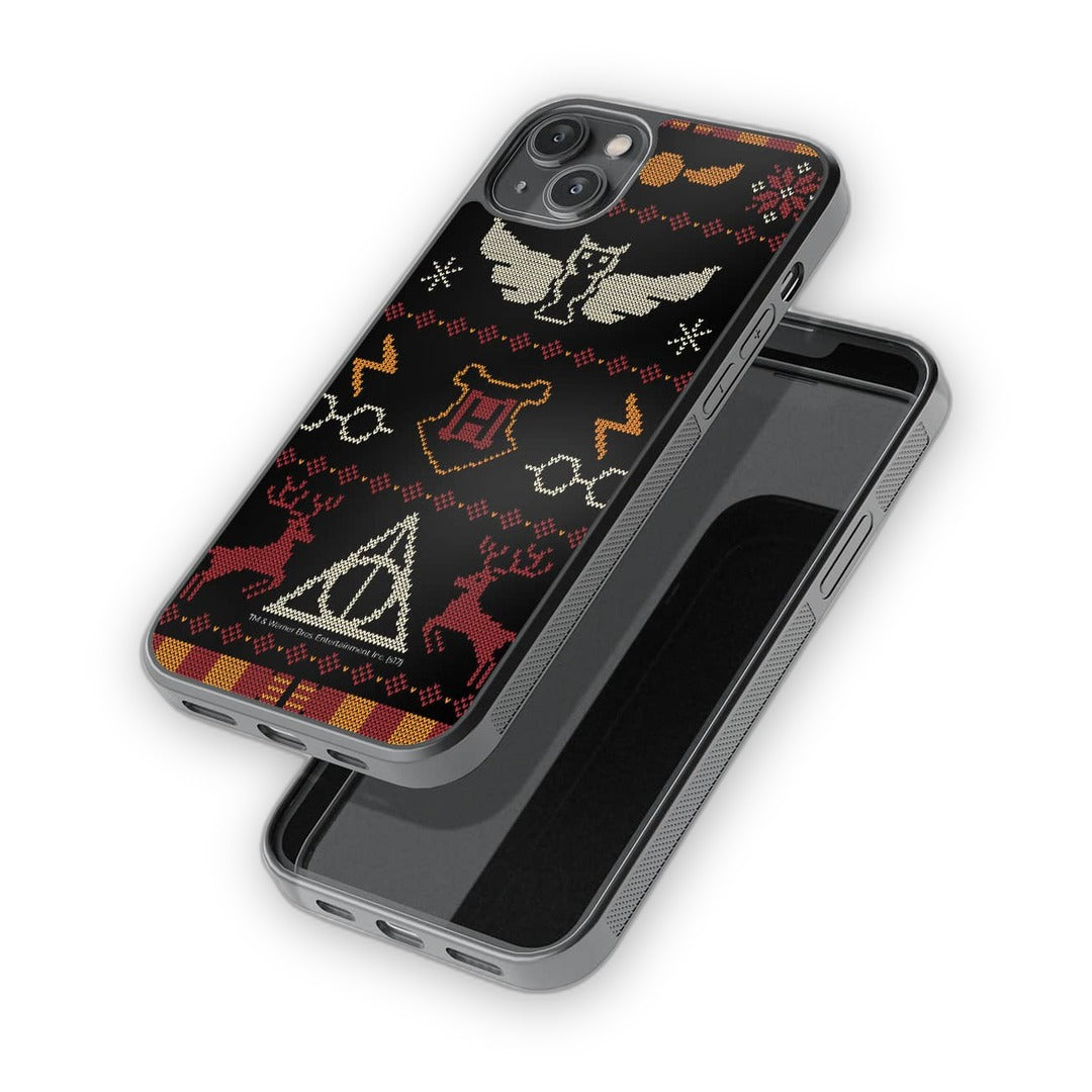 Harry Potter Christmas Pattern Glass iPhone Case for iPhone 14 Plus | Macmerise