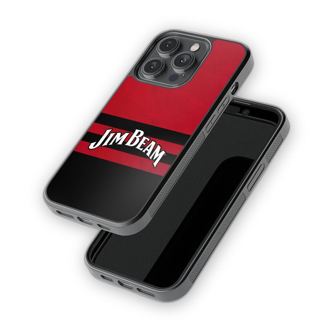 Jim Beam Red Stripes Glass iPhone Case for iPhone 14 Pro | Macmerise