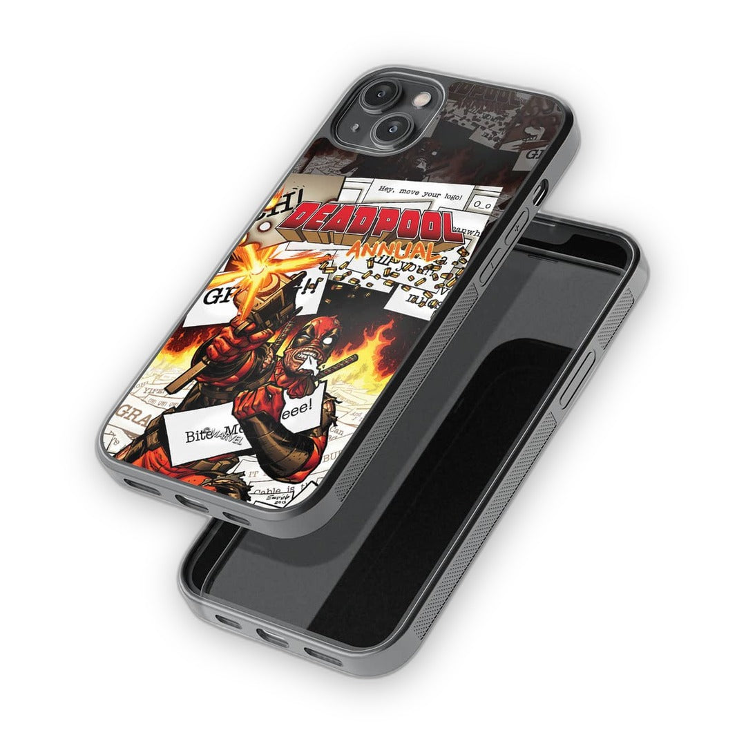 Comic Deadpool Glass iPhone Case for iPhone 14 Plus | Macmerise