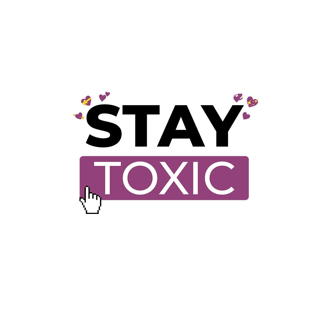 Stay Toxic White Mens T-Shirt - detail 3 view | Macmerise