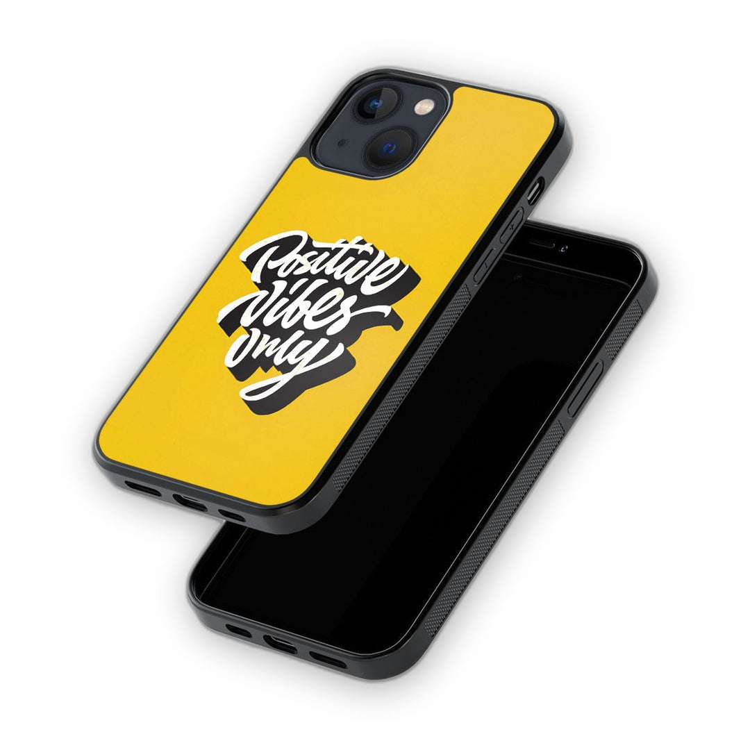 Positive Vibes Only Glass iPhone Case for iPhone 13 | Macmerise